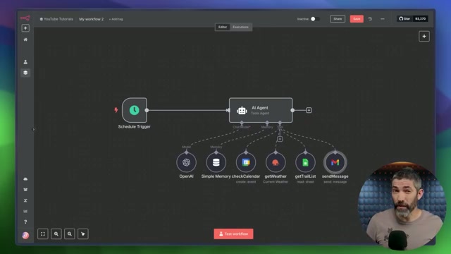 Diagram of the three main components of an AI agent
